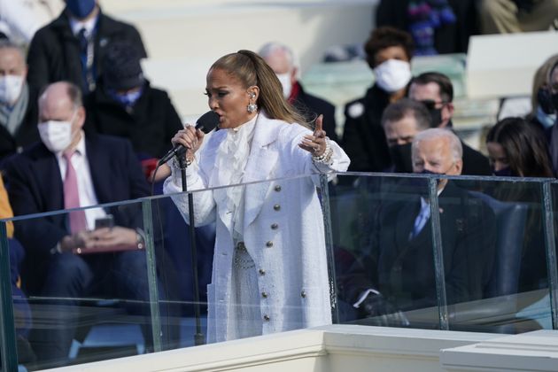 Jennifer Lopez performing at the Biden inauguration