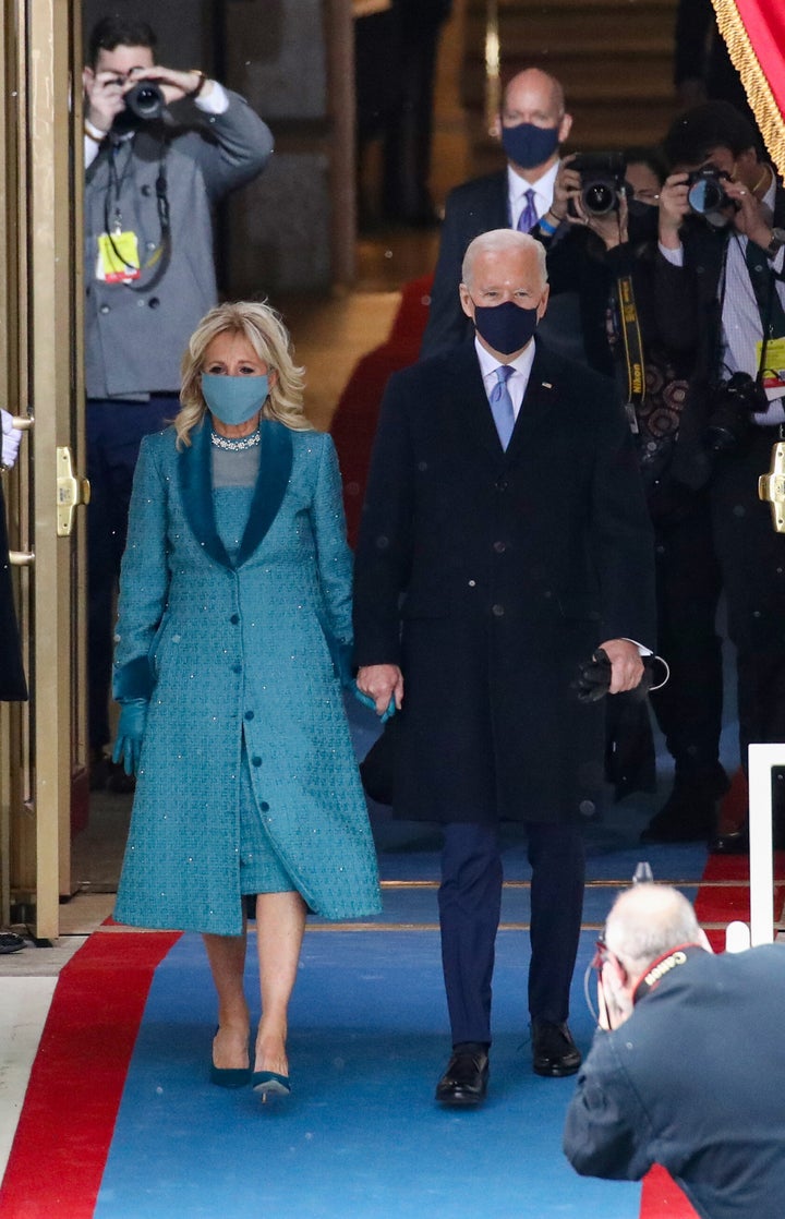 Jill y Joe Biden a su llegada al Capitolio.