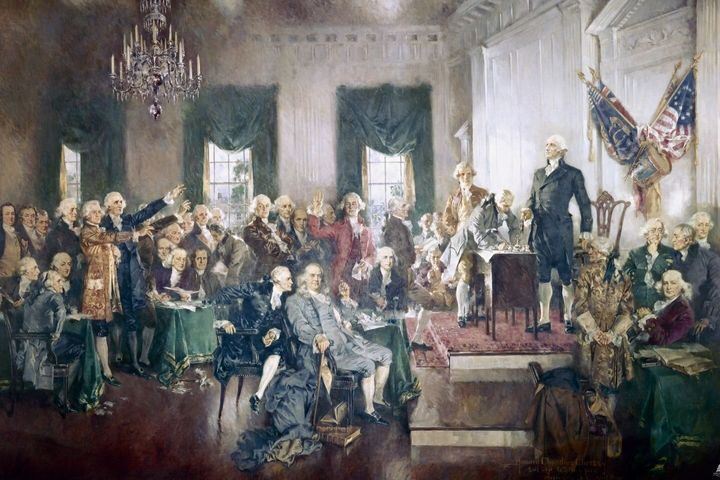 Une peinture représentant la Convention constitutionnelle de 1787.