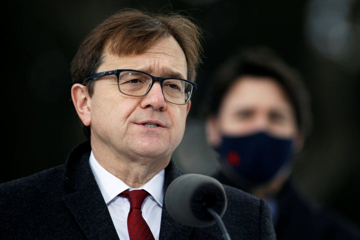 Canada's Minister of the Environment and Climate Change Jonathan Wilkinson attends a news conference at the Dominion Arboretum in Ottawa, Ontario, Canada December 11, 2020. REUTERS/Blair Gable