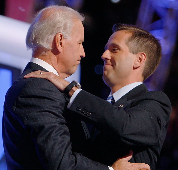 Joe Biden with his son Beau in 2008.