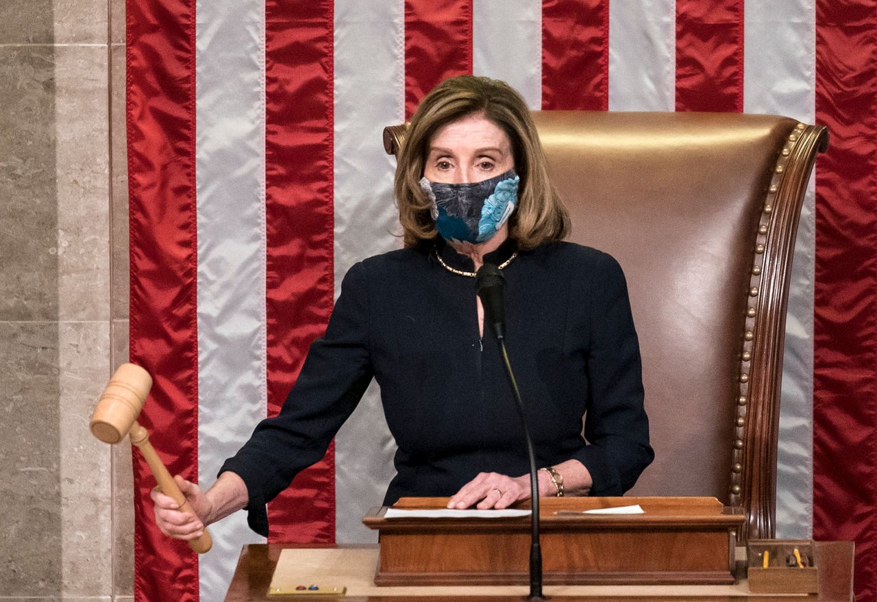 House Speaker Nancy Pelosi (D-Calif.) led the final vote on the impeachment of Trump.