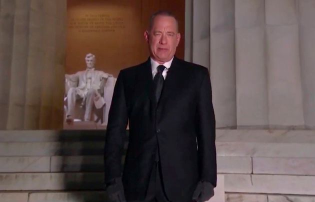 Tom Hanks speaks during the Celebrating America event 