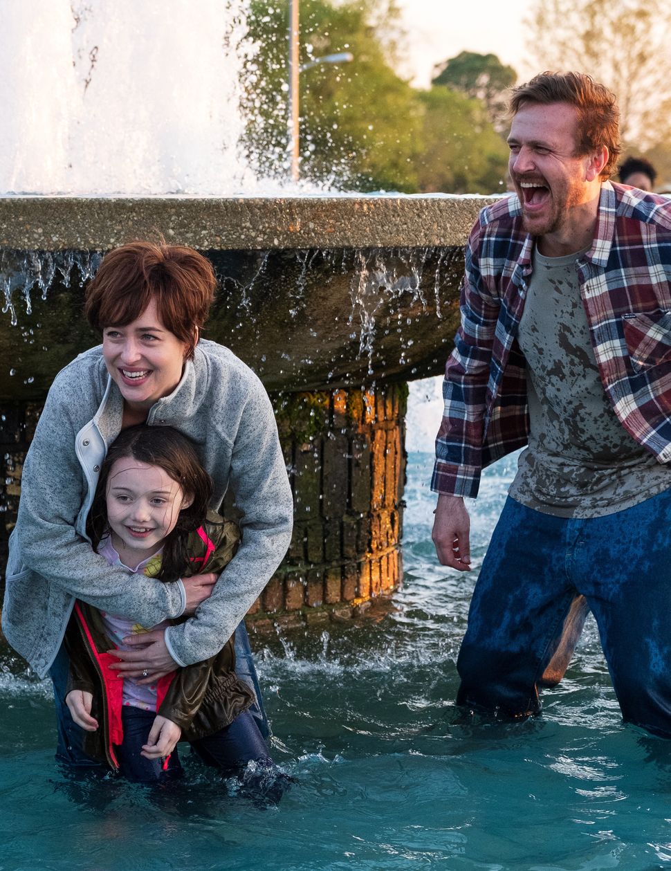 Dakota Johnson, Violet McGraw and Jason Segel in "Our Friend," in theaters and on demand Jan. 22. 