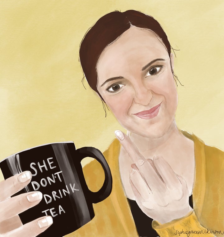 Sophie Farrow hating on tea, as captured by Sophie Wilkinson.