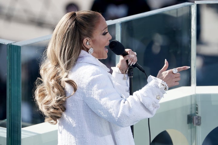 Jennifer Lopez performs a medley of “This Land Is Your Land” and “America the Beautiful” (with a quick nod to her song, "Let's Get Loud").