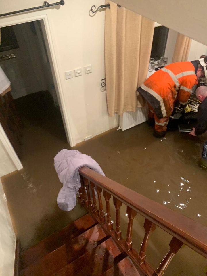 Photo taken by Alex Roberts of her grandparent's flooded home in Chester.