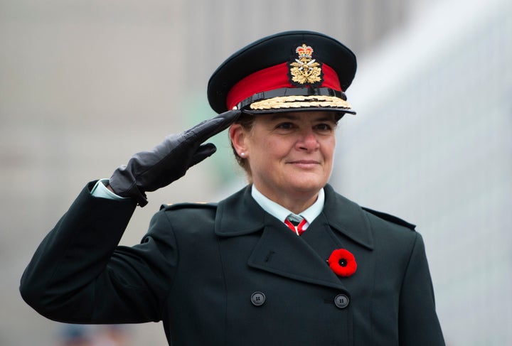 Julie Payette, then governor general, takes part in the Remembrance Day ceremony at the National War Memorial in Ottawa on Nov. 11, 2019. 
