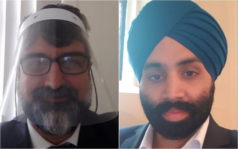 Cardiologist Dr Amer Hamed and, right, Dr Gaggandeep Singh Alg, president of the British Sikh Doctors' Association
