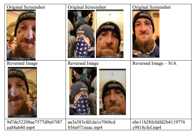 Facebook provided the federal government with images from Chris Spencer's livestream as part of a search warrant return.