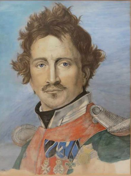 Ludwig I, βασιλέας της Βαυαρίας. Επιχρωματισμένη λιθογραφία (συλλογή ΕΕΦ) 