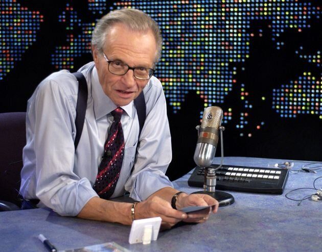Larry King on "Larry King Live" at CNN Studios in Hollywood, California, in 2003.