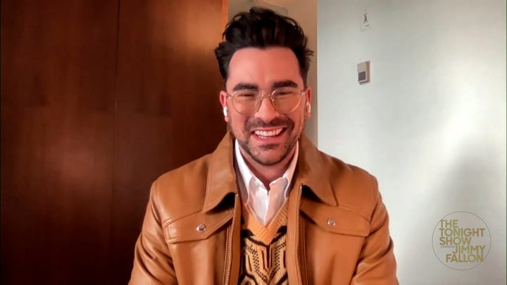 Dan Levy during an interview with Jimmy Fallon on Nov. 18, 2020.