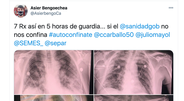 Mensaje de un sanitario durante la tercera ola del