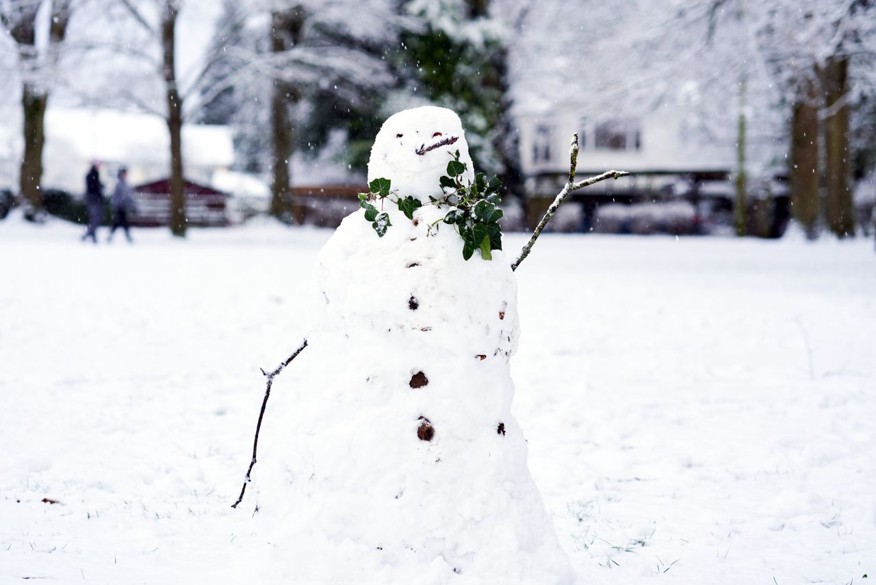 A snowman in Camberley, Surrey