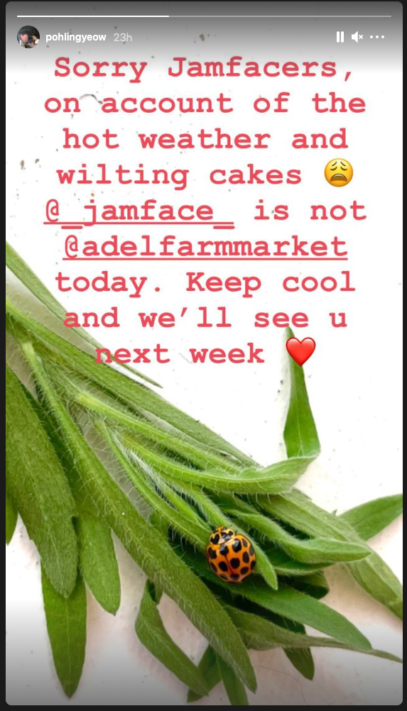 'MasterChef's Poh Ling Yeow cancelled her cake stall at Adelaide Farmers Markets on Sunday.
