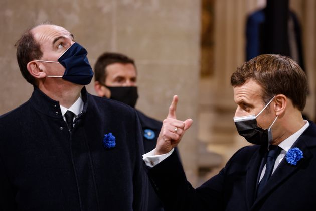 Image d'illustration - Jean Castex et Emmanuel Macron au Panthéon lors de l'entrée de Maurice Genevoix, le 11 novembre 2020