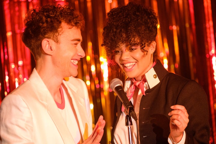 It's A Sin's Olly Alexander as Ritchie and Lydia West as Jill