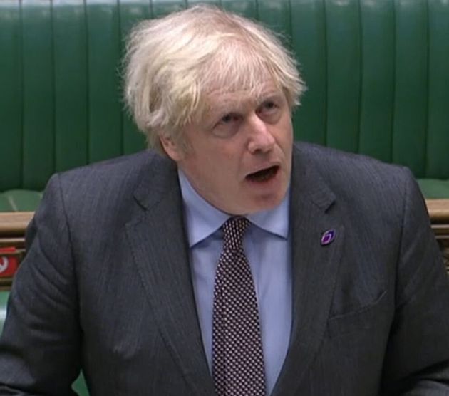 Prime Minister Boris Johnson speaks in the Commons 
