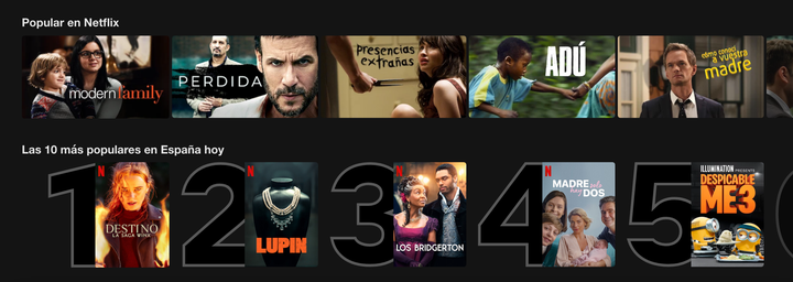 Los contenidos más populares en Netflix y en España.
