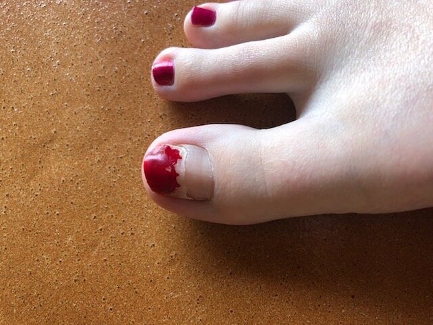 Becky now has two nail layers.