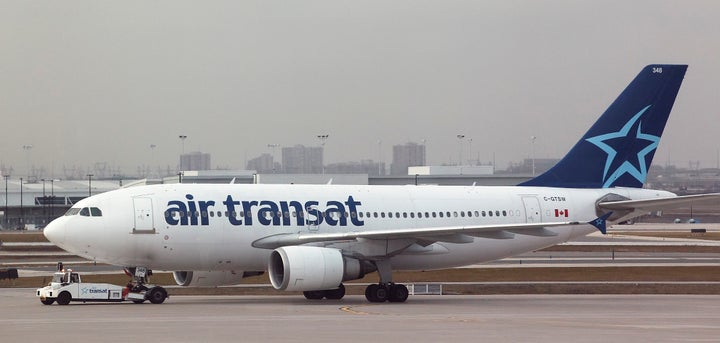 An Air Tranat plane at Toronto's Pearson International Airport, Dec. 11, 2012.