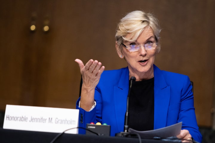 Jennifer Granholm, President Joe Biden's nominee for secretary of energy, testified at her confirmation hearing before the Senate Committee on Energy and Natural Resources in Washington on Jan. 27.