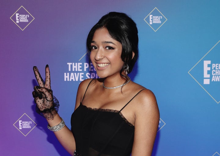 Maitreyi Ramakrishnan at the 2020 E! People's Choice Awards in Santa Monica, California.