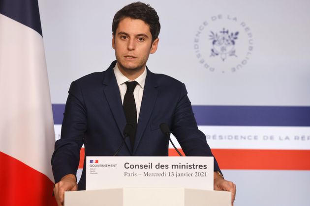 Gabriel Attal, ici lors d'une conférence de presse à l'Élysée à Paris, le 13 janvier 2021.