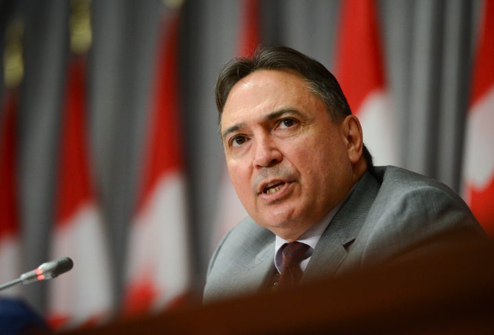 Perry Bellegarde, National Chief of the Assembly of First Nations, takes part in an event on Parliament Hill in Ottawa on July 7, 2020.