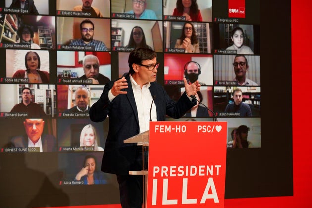 Salvador Illa, en un acto electoral