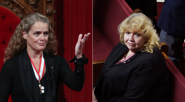 File photos of Julie Payette and Lynn Beyak taken in 2017 and 2019, respectively. Payette resigned on Jan. 21 over allegations she and her secretary, Assunta Di Lorenzo, fostered a "toxic" workplace environment at Rideau Hall. Beyak resigned announced her immediate retirement Monday.