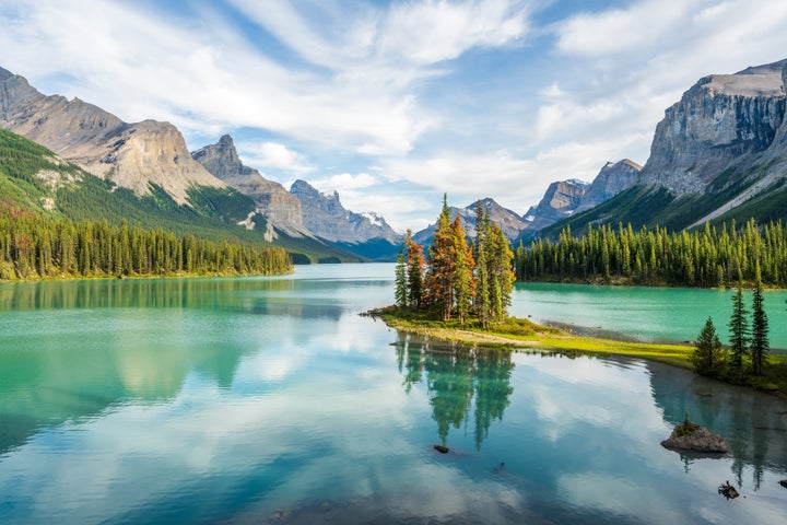 Maligne Lake in Jasper National Park. 