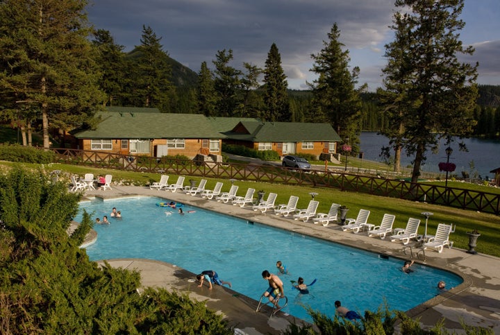 The outdoor pool and cabins at the Fairmont Jasper Park Lodge are seen in this 2009 photo. 