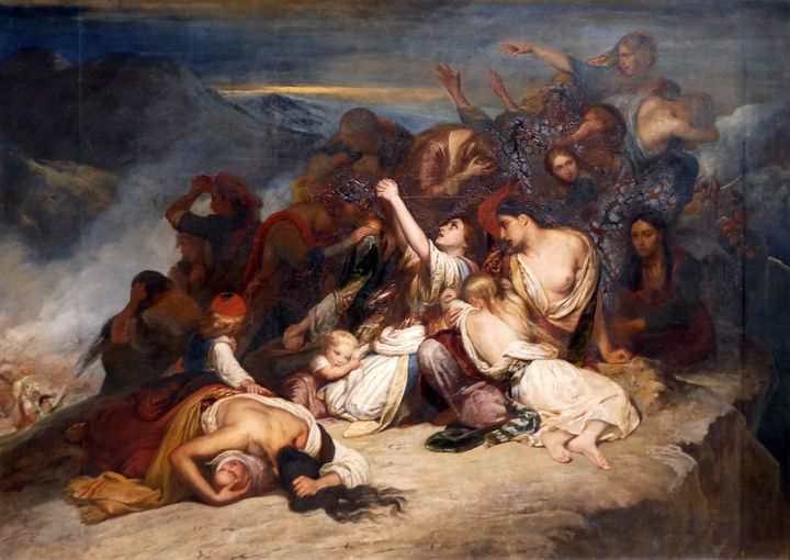 Οι Σουλιώτισσες, πίνακας του Άρι Σέφερ, Ολλανδού-Γάλλου Ρομαντικού ζωγράφου της εποχής. 
