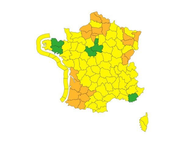 Météo France place 21 départements en vigilance orange pour crues