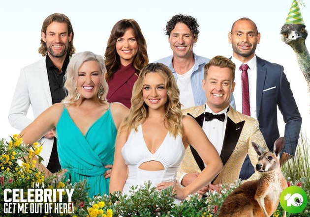 'I'm A Celebrity... Get Me Out Of Here!' finalists L to R: Ash Williams, Jess Eva, Toni Pearen, Abbie Chatfield, Colin Fassnidge, Grant Denyer and Travis Varcoe