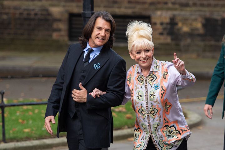 Dame Barbara Windsor and Scott Mitchell in the gardens of Downing Street