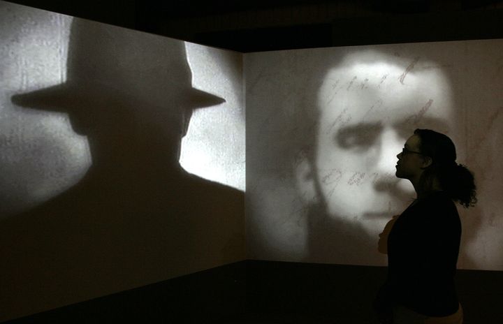 A short movie about Jack the Ripper plays at a Museum in Docklands' exhibition in London, on May 14, 2008. The serial killer terrorized the city in 1888, targeting, torturing and killing at least five women, and should not be romanticized, Ontario advocates say.