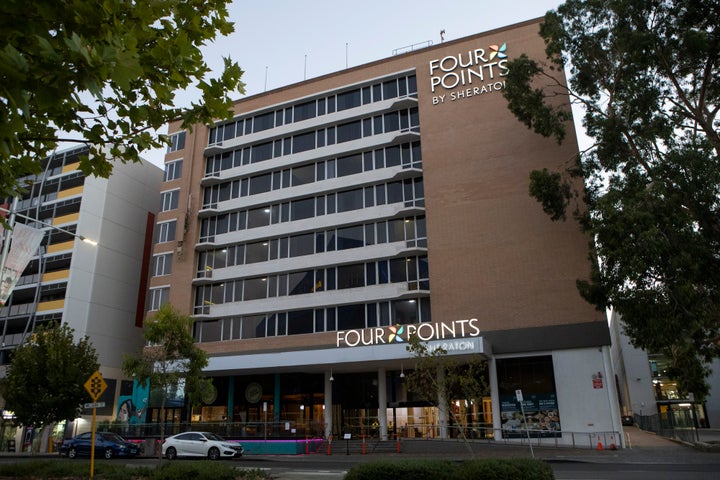 The hotel Four Points by Sheraton is the epicentre of the lockdown where a worker was based on January 31, 2021 in Perth, Australia.