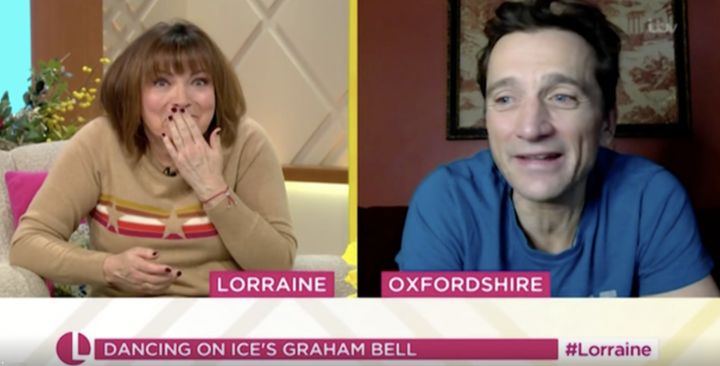 Lorraine Kelly and Graham Bell speaking during Monday's edition of Lorraine