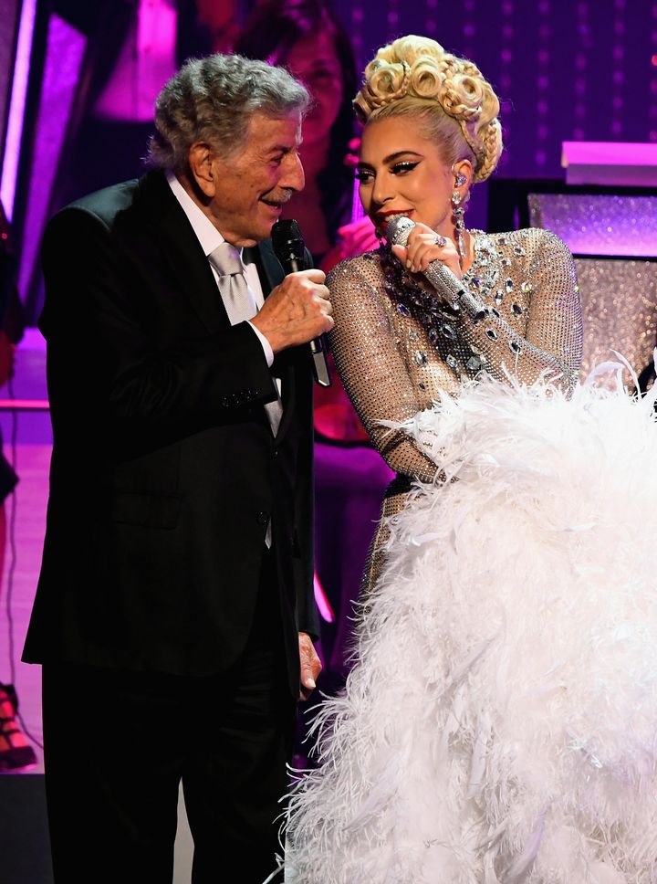 Lady Gaga and Tony Bennett performing in Las Vegas in January 2020