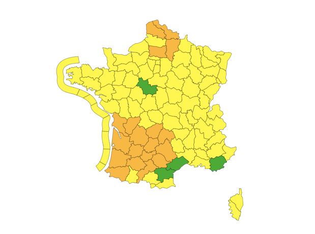 Météo France: Fin de la vigilance rouge en Corrèze, 19 départements en alerte inondations