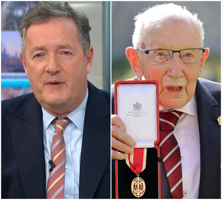 (L-R) Piers Morgan and Captain Sir Tom Moore