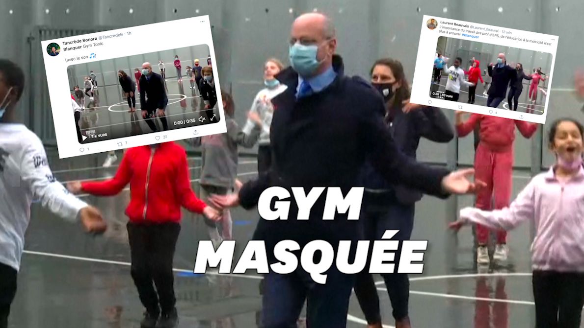 Blanquer fait du sport avec un masque à l'école et ça vaut le détour(nement)