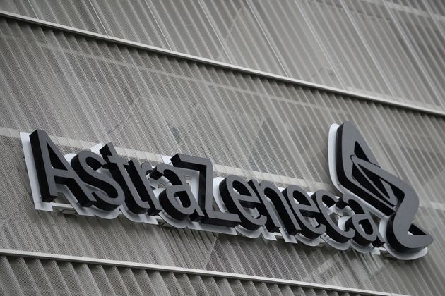 The AstraZeneca logo is pictured outside the AstraZeneca office building in Brussels as part of the coronavirus disease (COVID-19) vaccination campaign, Belgium, January 28, 2021. REUTERS/Johanna Geron