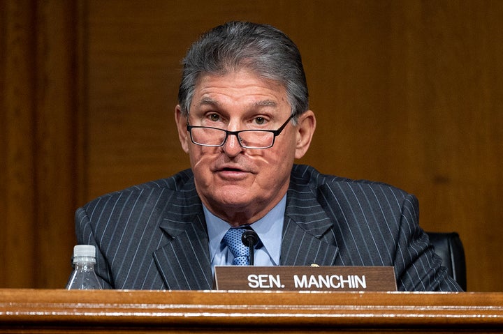 Sen. Joe Manchin (D-W.V.) speaks during a hearing to examine the nomination of Former Michigan Gov. Jennifer Granholm to be secretary of energy, Jan. 27 in Washington, D.C.