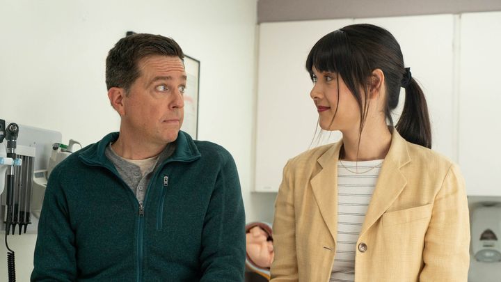 Ed Helms and Patti Harrison in "Together Together."