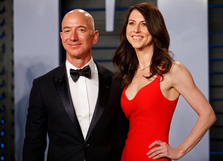 Jeff Bezos y MacKenzie Scott en la fiesta de los Oscar de 'Vanity Fair' en 2018.
