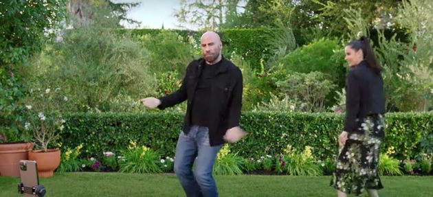 John Travolta and his daughter Ella dancing together in the new clip.